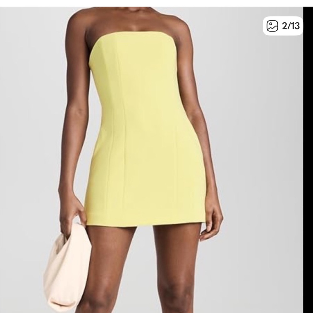 NWT ALC CIRTINE ELISE STRAPLESS MINI DRESS LEMON LIME NEW SIZE 8 🍋🍋‍🟩 - Picture 5 of 6
